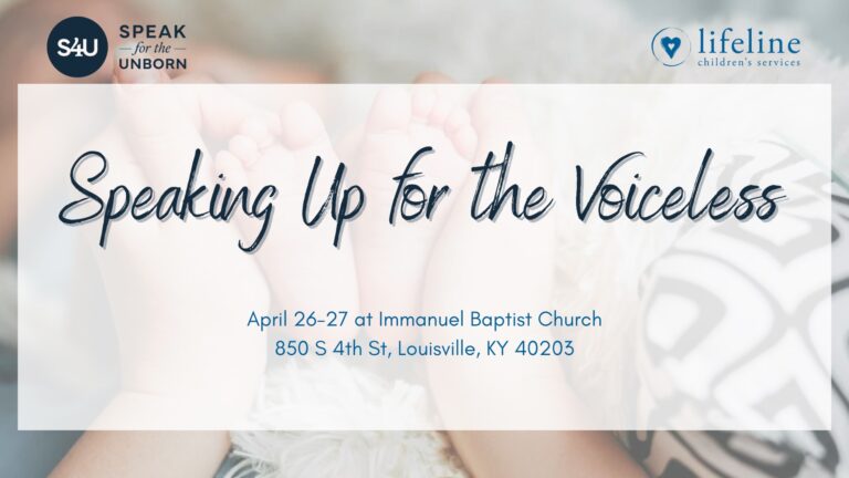 Join us at Speaking Up for the Voiceless on April 26-27!